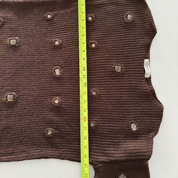 Peekskill Crystal Embellished Sweater in Mocha NWOT, Size M - Picture 6 of 15